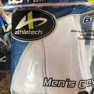 Athletech Men's Athletic White Crew Socks